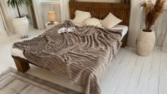 Покрывало шарпей, Полуторный 150х200 Бежевое полоса 4см