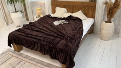 Покрывало шарпей, Полуторный 150*200 Коричневое полоса 4см