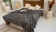 Покрывало шарпей, Евро 200*220 Графитовое полоса 4см